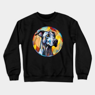 Stained Glass Great Dane Dog Crewneck Sweatshirt